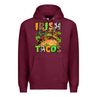 Burgundy St. Patrick's Irish i had tacos Premium Hoodie - OliviaCreatesArt