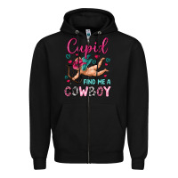 Black cupid find me a cowboy Zipper Hoodie - OliviaCreatesArt