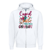 White cupid find me a cowboy Zipper Hoodie - OliviaCreatesArt
