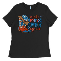 Black make america cowboy again Ladies Tee - MaliasSmallBusiness