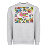 Heather Grey summer vibes with sea shells Heavyweight Sweatshirt - TumblerDesignByShophia