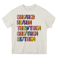 Cream lgbtq pronouns Heavy Core Tee - MaliasSmallBusiness