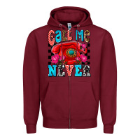 Burgundy call me never olivia Zipper Hoodie - OliviaCreatesArt