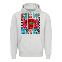 Dove Grey call me never olivia Zipper Hoodie - OliviaCreatesArt