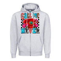 Heather Grey call me never olivia Zipper Hoodie - OliviaCreatesArt