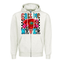 Oatmeal Heather call me never olivia Zipper Hoodie - OliviaCreatesArt