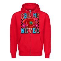 Red call me never olivia Zipper Hoodie - OliviaCreatesArt