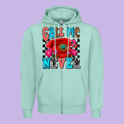 Call Me Never Olivia Zipper Hoodie Designed By Oliviacreatesart
