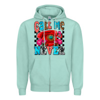 Seafoam call me never olivia Zipper Hoodie - OliviaCreatesArt