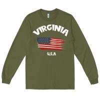 Army Green VIRGINIA U.S.A Long Sleeve Tee - Bettercallsaul