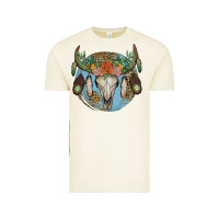 Vintage Arctic floral feather bull skull Vintage Tee - JahusDesignShop