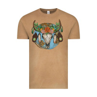 Vintage Camel floral feather bull skull Vintage Tee - JahusDesignShop
