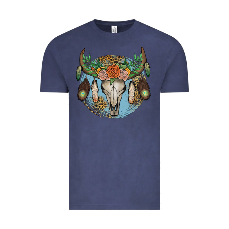 Floral Feather Bull Skull Vintage Tee by JahusDesignShop | Teevron