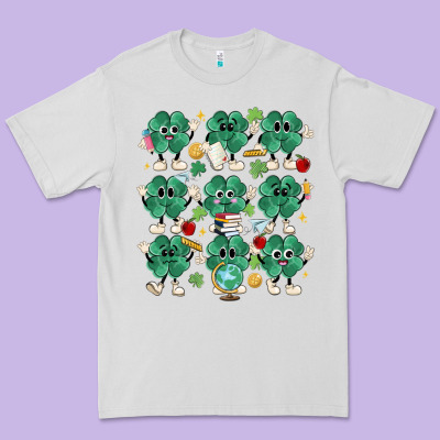 Teacher St Patrick Day Clovers Premium Tee Designed By Maliassmallbusiness