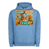 Pigment Pebble Blue Hello Fall Rabbit Urban Hoodie - LillyAllenDesigns