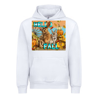 White Hello Fall Rabbit Urban Hoodie - LillyAllenDesigns