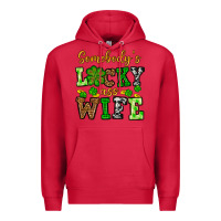 Cardinal St. Patrick's Somebody’s lucky ass wife Premium Hoodie - OliviaCreatesArt