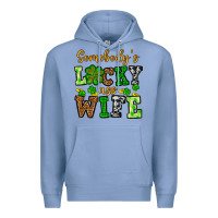 Colony Blue St. Patrick's Somebody’s lucky ass wife Premium Hoodie - OliviaCreatesArt