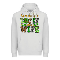 Dove Grey St. Patrick's Somebody’s lucky ass wife Premium Hoodie - OliviaCreatesArt