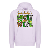 Lilac St. Patrick's Somebody’s lucky ass wife Premium Hoodie - OliviaCreatesArt