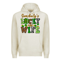 Oatmeal Heather St. Patrick's Somebody’s lucky ass wife Premium Hoodie - OliviaCreatesArt