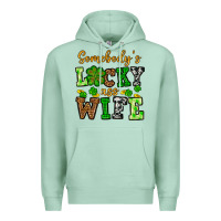 Seafoam St. Patrick's Somebody’s lucky ass wife Premium Hoodie - OliviaCreatesArt