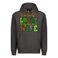 Smoke St. Patrick's Somebody’s lucky ass wife Premium Hoodie - OliviaCreatesArt