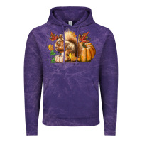 Cloud Purple Fall Squirrel Vintage Hoodie - LillyAllenDesigns