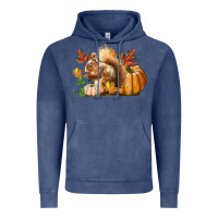 Vintage Denim Fall Squirrel Vintage Hoodie - LillyAllenDesigns
