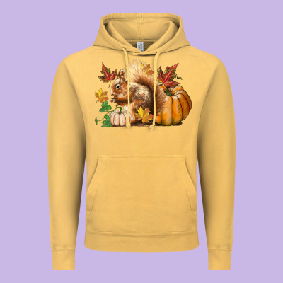 Fall Squirrel Vintage Hoodie Designed By Lillyallendesigns