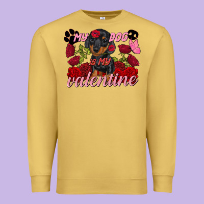 My Dog Is My Valentine Valentine's Day Premium Sweatshirt Designed By Fadigitalartstudio