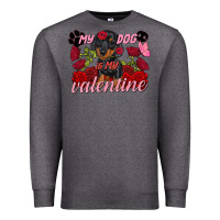 Charcoal Heather my dog is my valentine valentine's day Premium Sweatshirt - FaDigitalArtStudio