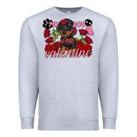 Heather Grey my dog is my valentine valentine's day Premium Sweatshirt - FaDigitalArtStudio