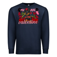Navy my dog is my valentine valentine's day Premium Sweatshirt - FaDigitalArtStudio