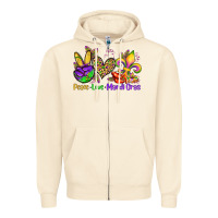 Sandshell peace love mardi gras olivia Zipper Hoodie - OliviaCreatesArt