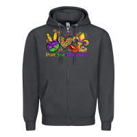 Smoke peace love mardi gras olivia Zipper Hoodie - OliviaCreatesArt