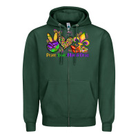 Sports Green peace love mardi gras olivia Zipper Hoodie - OliviaCreatesArt