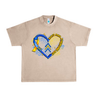 French Oak world down syndrome day heart Urban Heavy Tee - Artiststas