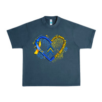 Midnight Navy world down syndrome day heart Urban Heavy Tee - Artiststas