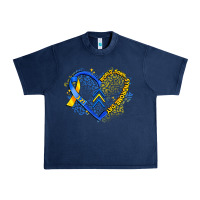 Navy world down syndrome day heart Urban Heavy Tee - Artiststas