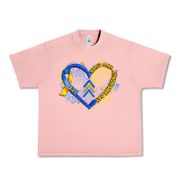 Salmon world down syndrome day heart Urban Heavy Tee - Artiststas