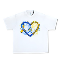 White world down syndrome day heart Urban Heavy Tee - Artiststas