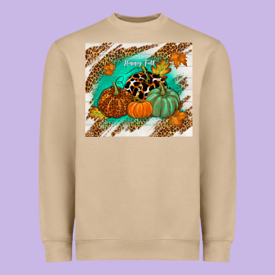 Happy Fall Heavyweight Sweatshirt Designed By Tumblerdesignbyshophia