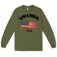 Army Green VIRGINIA U.S.A Long Sleeve Tee - Bettercallsaul
