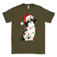 Army Green christmas shih tzu dog Classic Tee - LillyAllenDesigns