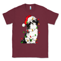 Burgundy christmas shih tzu dog Classic Tee - LillyAllenDesigns