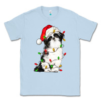 Dusty Blue christmas shih tzu dog Classic Tee - LillyAllenDesigns