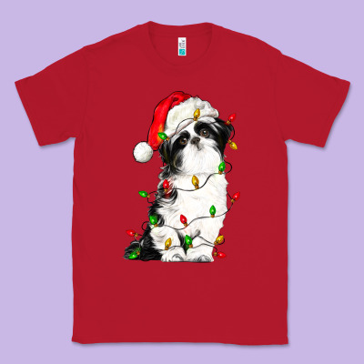 Christmas Shih Tzu Dog Classic Tee Designed By Lillyallendesigns