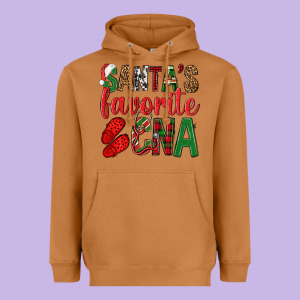 Santa's Favorite Cna Heavyweight Hoodie Designed By Bundleandbundleshop
