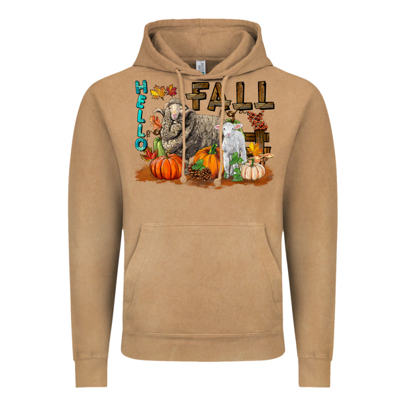 Hello Fall Merino Wool Sheep Vintage Hoodie by LillyAllenDesigns | Teevron